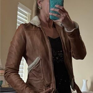 One of a kind, handmade blur, leather jacket